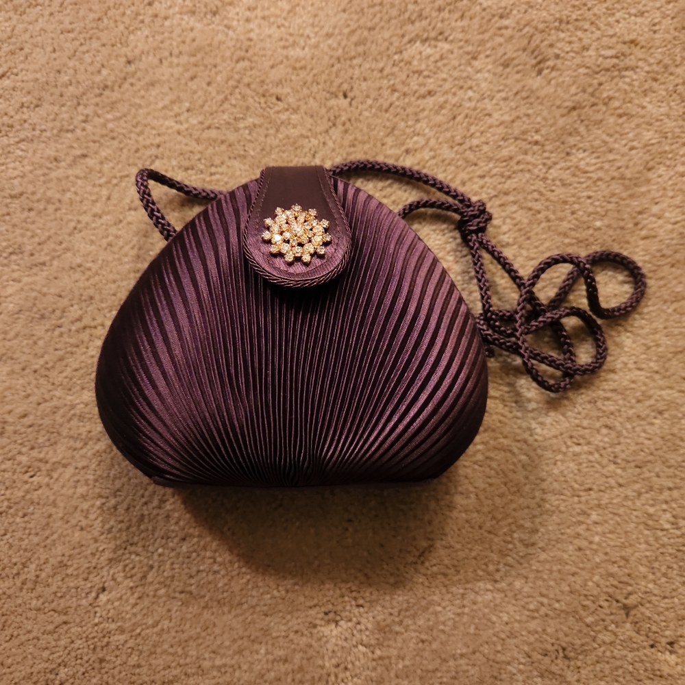 Brown Vintage Sasha Satin Handbag - Picture 1 of 4